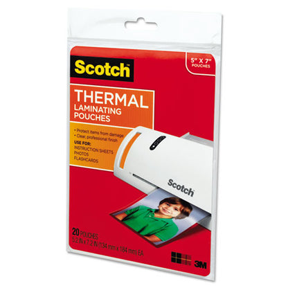 Laminating Pouches, 5 Mil, 5" X 7", Gloss Clear, 20/pack