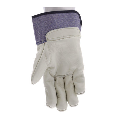 Mustang Leather Palm Gloves, Gunn Cut, Wing Thumb, X-large, Blue/cream, 12 Pairs