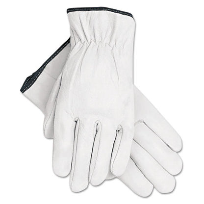 Grain Goatskin Driver Gloves, Gunn Cut, Straight Thumb, X-large, White, 12 Pairs