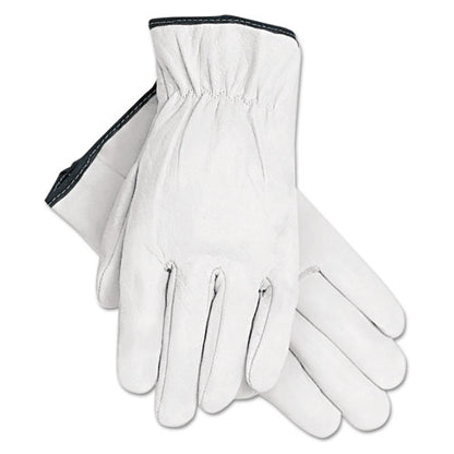 Grain Goatskin Driver Gloves, Gunn Cut, Straight Thumb, X-large, White, 12 Pairs