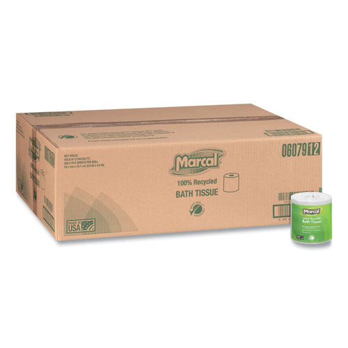 100% Recycled Two-ply Bath Tissue, Individually Wrapped Rolls, Septic Safe, White, 330 Sheets/roll, 48 Rolls/carton
