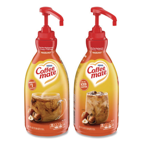 Liquid Coffee Creamer, Hazelnut, 1.5 L Pump Bottle, 2/carton