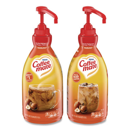 Liquid Coffee Creamer, Hazelnut, 1.5 L Pump Bottle, 2/carton