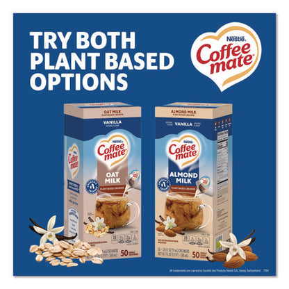 Plant-based Almond Milk Non-dairy Liquid Creamer Singles, Natural Vanilla, 0.38 Oz Mini Cups, 50/box