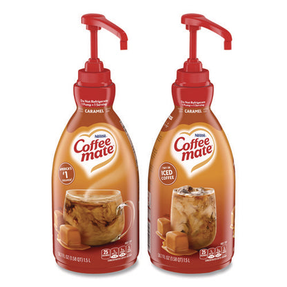 Liquid Creamer Pump Bottle, Caramel, 50.7 Oz Pump Bottle, 2/carton