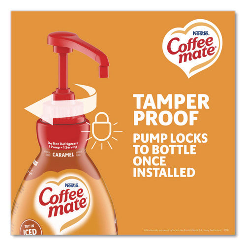 Liquid Creamer Pump Bottle, Caramel, 50.7 Oz Pump Bottle, 2/carton