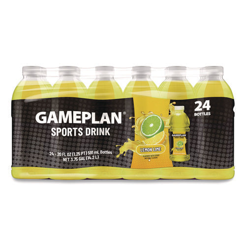 Gameplan Sports Drink, Lemon Lime, 20 Oz Bottle, 24/carton