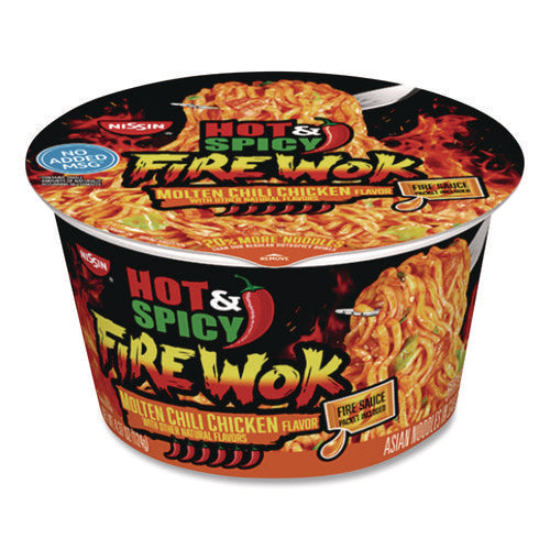Hot And Spicy Fire Wok Molten Chili Chicken, 4.37 Oz Bowl, 6/carton