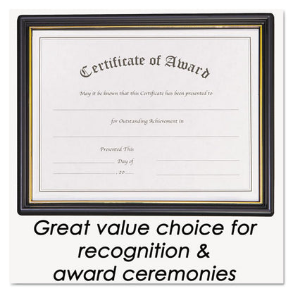 Economy Framed Achievement/appreciation Awards, 11 X 8.5, Horiztontal Orientation, White With Black Border