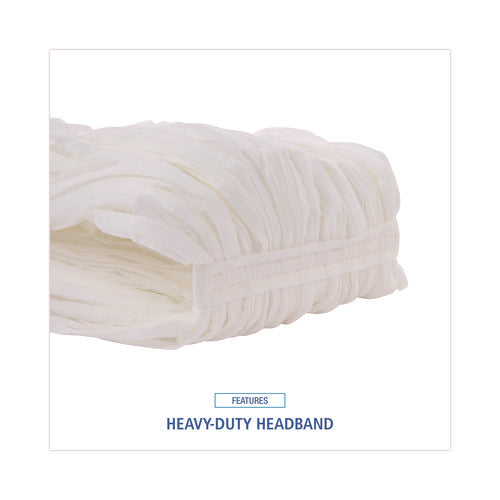 Cut-end Wet Mop Head, Rayon/polyester, Non-woven, White, 20oz