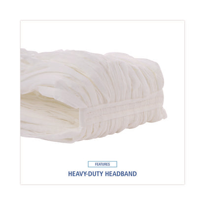 Cut-end Wet Mop Head, Rayon/polyester, Non-woven, White, 20oz