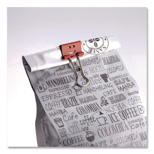 Smiling Face Binder Clips, Small, Assorted Colors, 42/pack