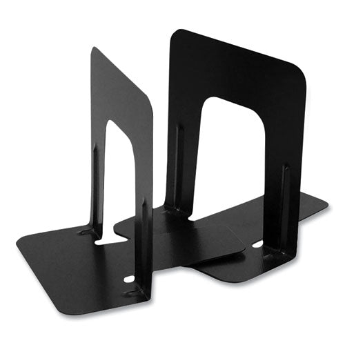 Steel Bookends, Nonskid Base, 4.75 X 5.13 X 5, Black, Pair