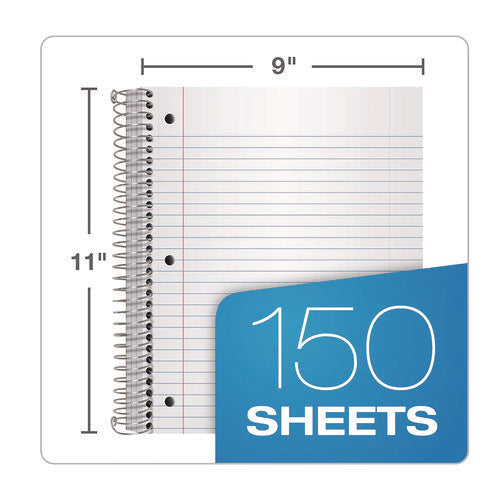 Three-subject Notebook, Medium/college Rule, Randomly Assorted Cover Color, (150) 11 X 9 Sheets