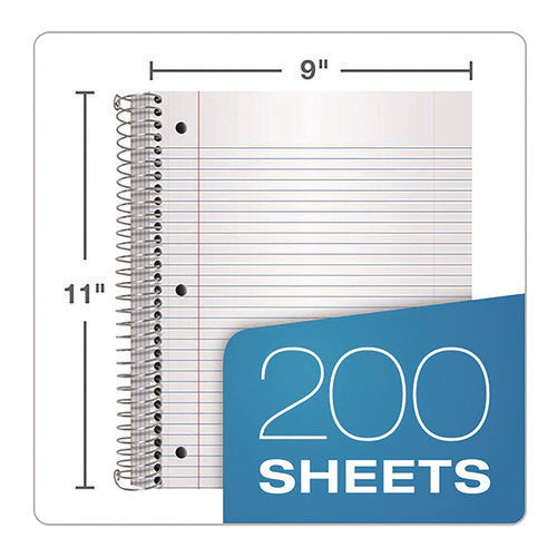 Five-subject Notebook, Medium/college Rule, Randomly Assorted Cover Color, (200) 11 X 9 Sheets