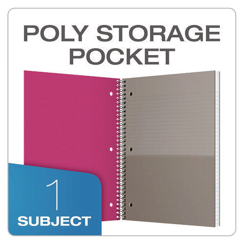Poly One-subject Notebook, Medium/college Rule, Randomly Assorted Cover Color, (100) 11 X 9 Sheets