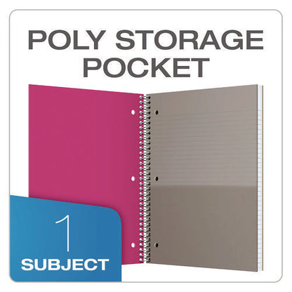 Poly One-subject Notebook, Medium/college Rule, Randomly Assorted Cover Color, (100) 11 X 9 Sheets
