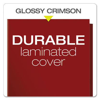 High Gloss Laminated Paperboard Folder, 100-sheet Capacity, 11 X 8.5, Crimson, 25/box