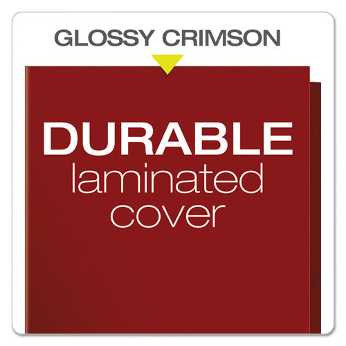 High Gloss Laminated Paperboard Folder, 100-sheet Capacity, 11 X 8.5, Crimson, 25/box