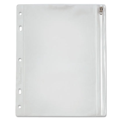 Zipper Binder Pocket, 2- To 5-hole Punched, 8" X 10.5", Clear