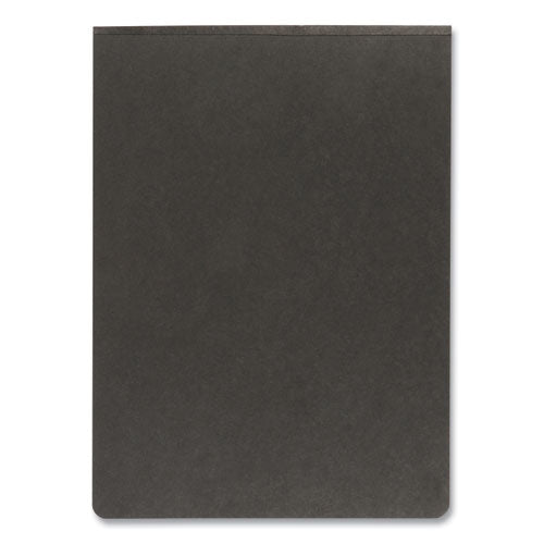 Pressboard Report Cover With Reinforced Top Hinge, Two-prong Metal Fastener, 2" Capacity, 8.5 X 11, Black/black