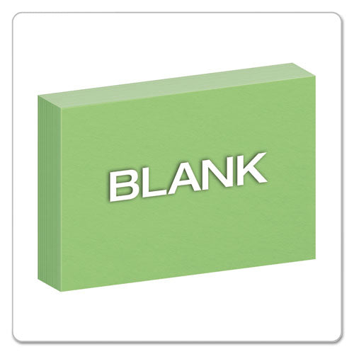 Unruled Index Cards, 4 X 6, Green, 100/pack