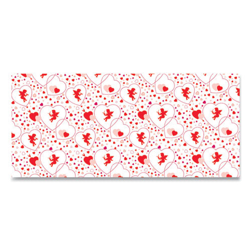 Corobuff Corrugated Paper Roll, 48" X 25 Ft, Cupids Hearts