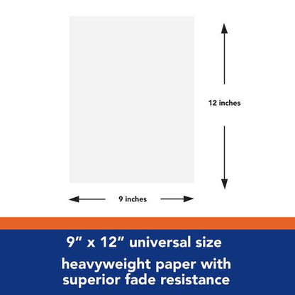 Tru-ray Construction Paper, 76 Lb Text Weight, 9 X 12, White, 50 Sheets/pack, 50 Packs/carton