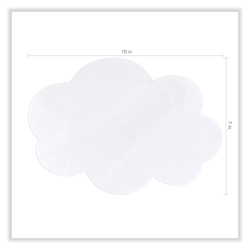 Self Stick Dry Erase Clouds, Laminated Foam Surface, 7" X 10", White, 10/pack