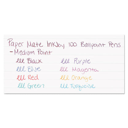 Inkjoy 100 Ballpoint Pen, Stick, Medium 1 Mm, Assorted Ink And Barrel Colors, 8/pack