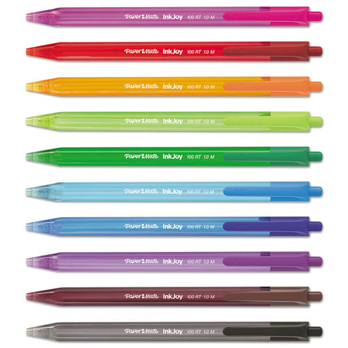 Inkjoy 100 Rt Ballpoint Pen, Retractable, Medium 1 Mm, Assorted Ink And Barrel Colors, 20/pack
