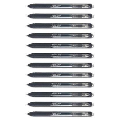 Inkjoy Gel Pen, Retractable, Fine 0.5 Mm, Black Ink, Black Barrel, Dozen