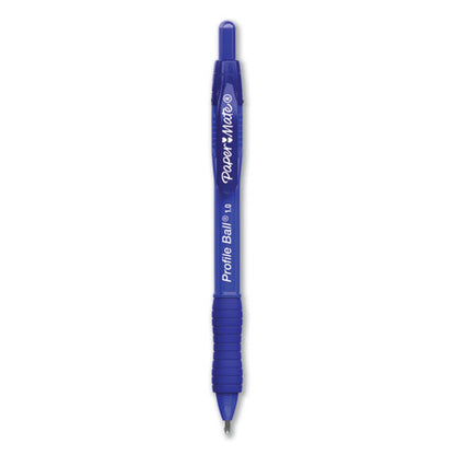 Profile Ballpoint Pen, Retractable, Medium 1 Mm, Blue Ink, Translucent Blue Barrel, 4/pack