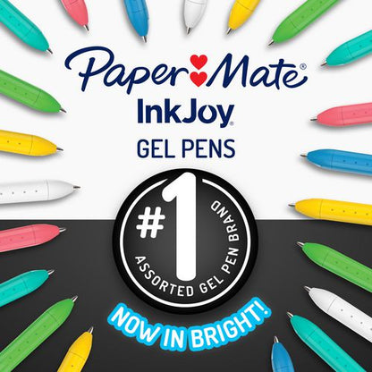 Inkjoy Gel Bright Gel Pen, Retractable, Medium 0.7 Mm, White Ink, White Barrel, 3/pack