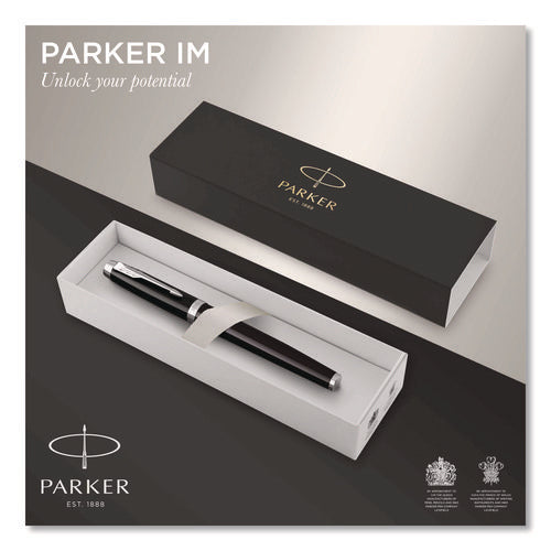 Im Premium Rollerball Pen, Stick, Fine 0.7 Mm, Black Ink, Black/chrome Barrel