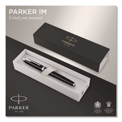 Im Premium Rollerball Pen, Stick, Fine 0.7 Mm, Black Ink, Black/chrome Barrel