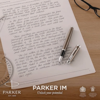 Im Premium Rollerball Pen, Stick, Fine 0.7 Mm, Black Ink, Black/chrome Barrel