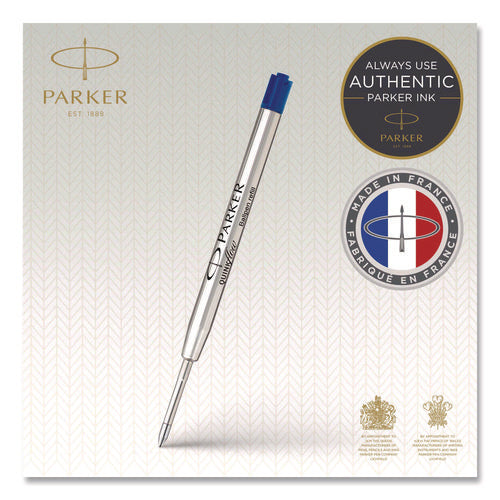 Refill For Parker Ballpoint Pens, Fine Conical Tip, Blue Ink