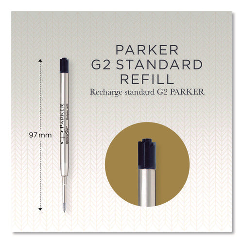 Refill For Parker Ballpoint Pens, Medium Conical Tip, Black Ink