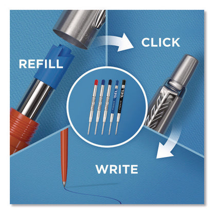 Jotter Ballpoint Pen, Retractable, Fine 0.5 Mm, Blue Ink, Stainless Steel Barrel