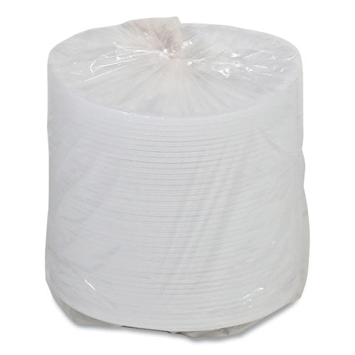 Placesetter Satin Non-laminated Foam Dinnerware, Plate, 9" Dia, White, 125/pack, 4 Packs/carton