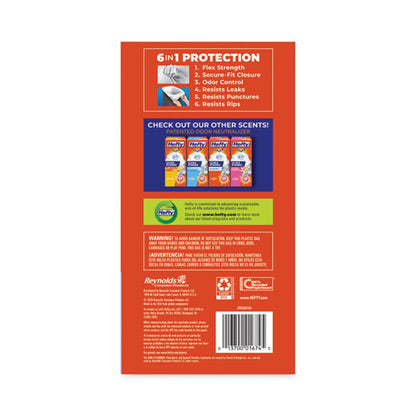 Ultra Strong Scented Tall Kitchen Bags, Drawstring, 13 Gal, Lavender/vanilla, 23.75" X 24.88", White, 110/box, 3 Boxes/carton