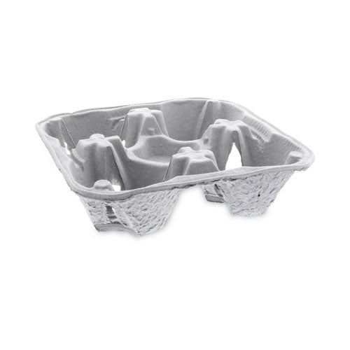 Earthchoice Carry-safe Beverage Carrier, 8 Oz To 32 Oz, Four Cups + Food Tray, Natural, 300/carton