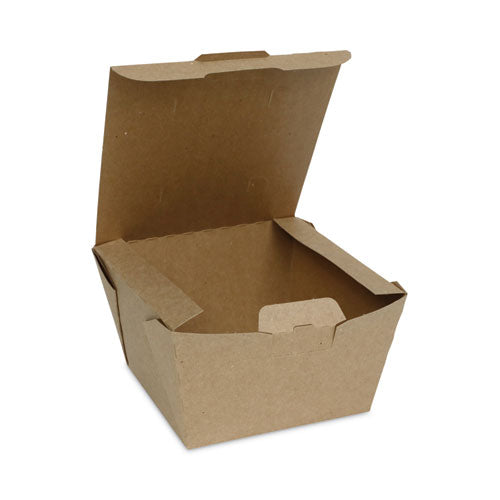 Earthchoice Tamper Evident Onebox Paper Box, 4.5 X 4.5 X 3.25, Brown, 200/carton