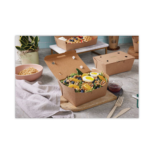Earthchoice Tamper Evident Onebox Paper Box, 4.5 X 4.5 X 3.25, Brown, 200/carton