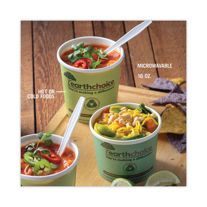 Earthchoice Compostable Soup Cup Large, 16 Oz, 3.63" Diameter X 3.88" H, Green, Paper, 500/carton
