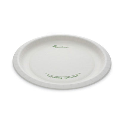 Earthchoice Pressware Compostable Dinnerware, Plate, Paper, 10" Dia, White, 300/carton
