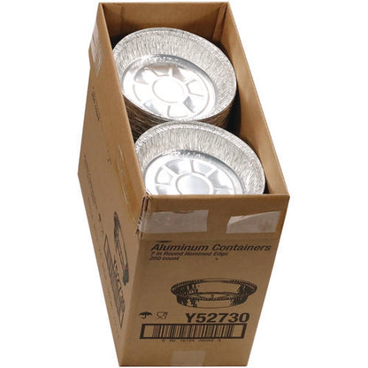 Aluminum Take-out Container, 24 Oz, 7" Diameter X 1.53" H, Silver, 250/carton