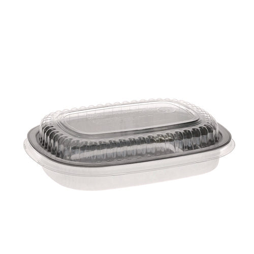 Classic Carry-out Container With Pet Dome Lid, 22 Oz, 8.2 X 6.2 X 1.3, Silver/clear, Aluminum, 100/carton