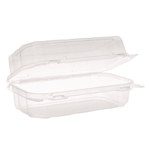 Hoagie Hinged Lid Container, 9 X 5.5 X 3.2, Clear, Plastic, 220/carton